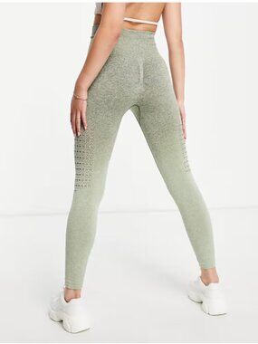 MAXXIM Ombre Scrunch Butt Lifting Legging Womens M Green High Waisted Seamless